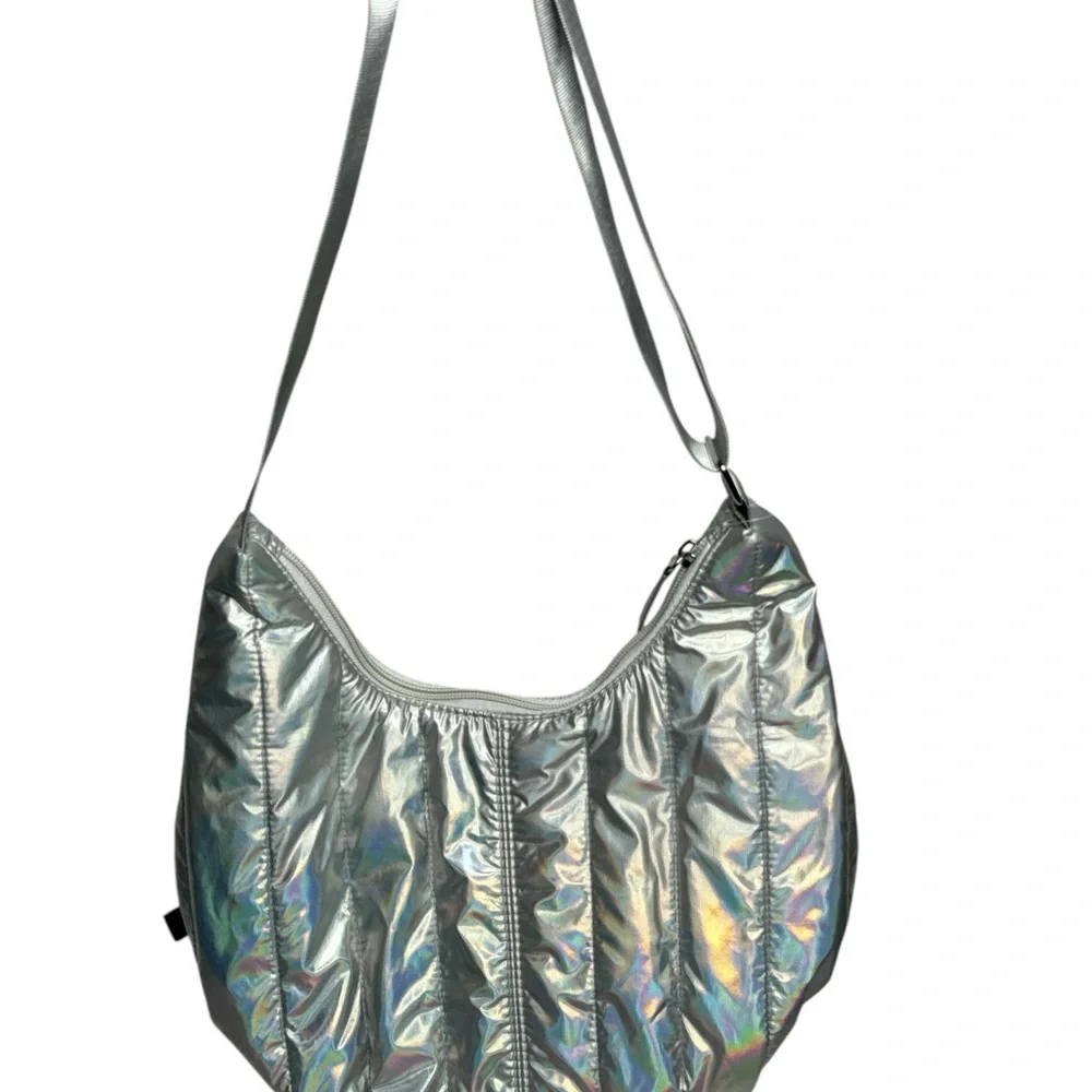 Art Class, Silver Metallic Iridescent Handbag with Adjustable Strap - Picture 4 of 6